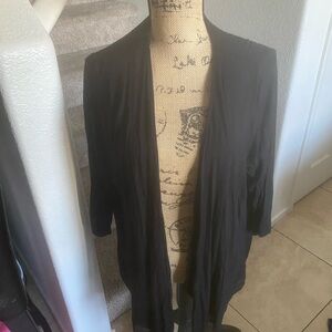 Lane Bryant Black Open-Front Draped Cardigan